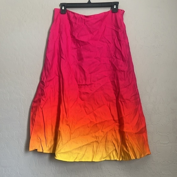 LAUREN RALPH LAUREN Ombré Linen-Blend Midi Skirt - Picture 3 of 6